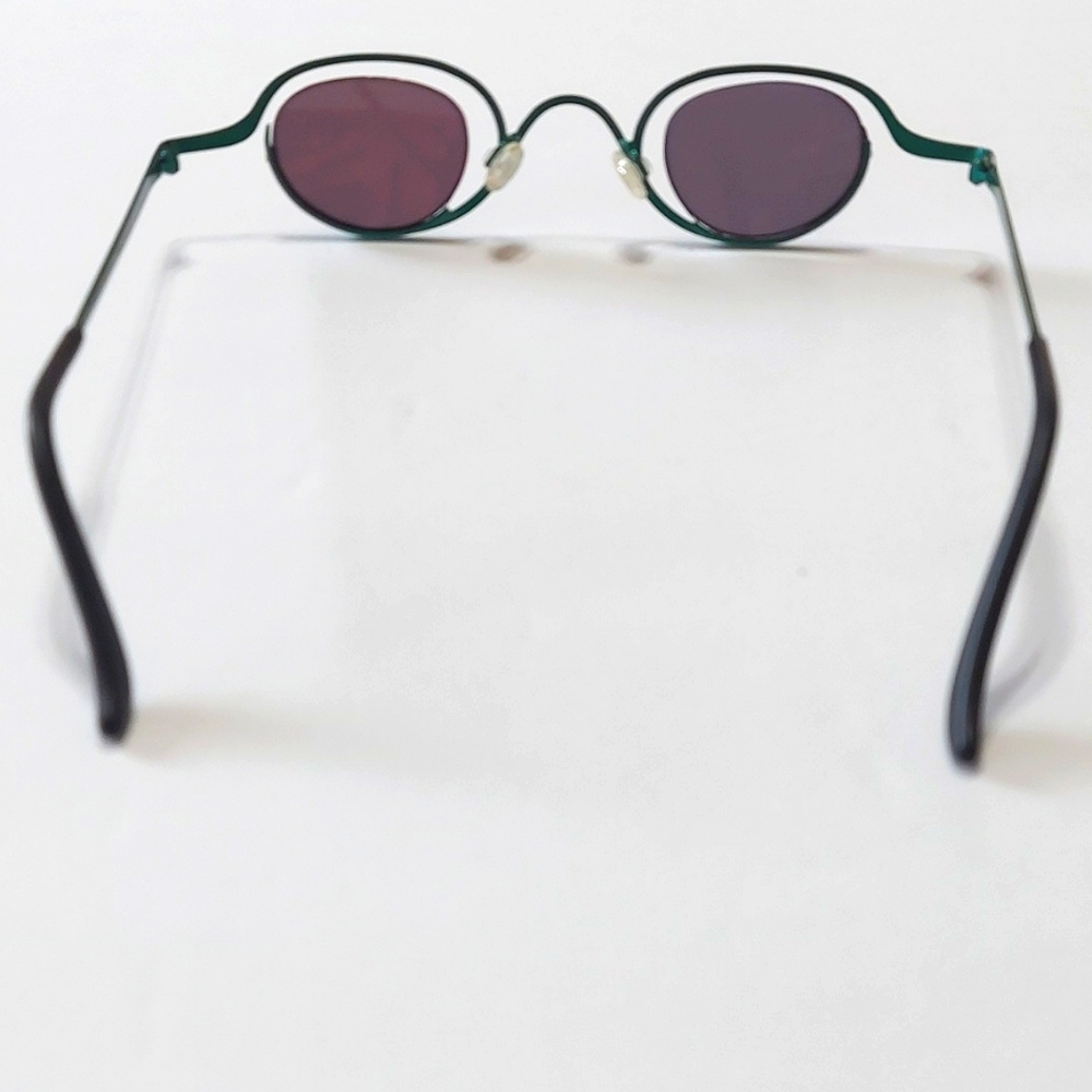 Theo Dozy Slim Green Frame Dark Lens Ladies Sunglasses - Picture 5 of 6